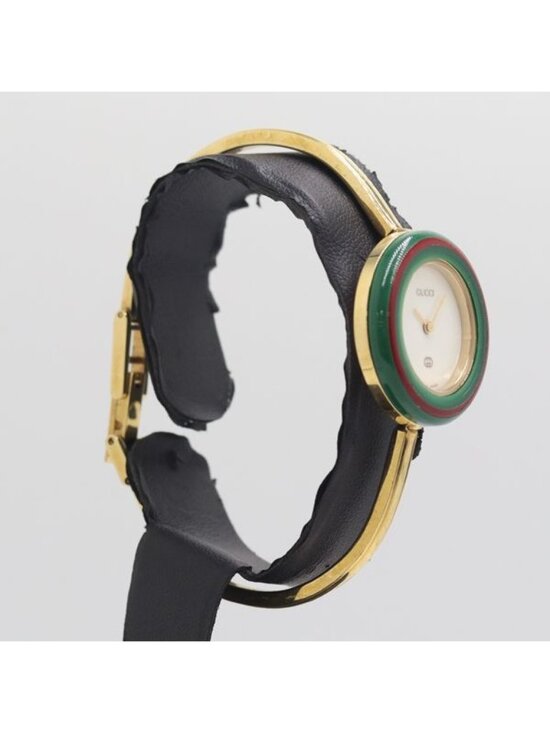 Gucci Change Bezel 11 12 Quartz Bangle Watch White Dial